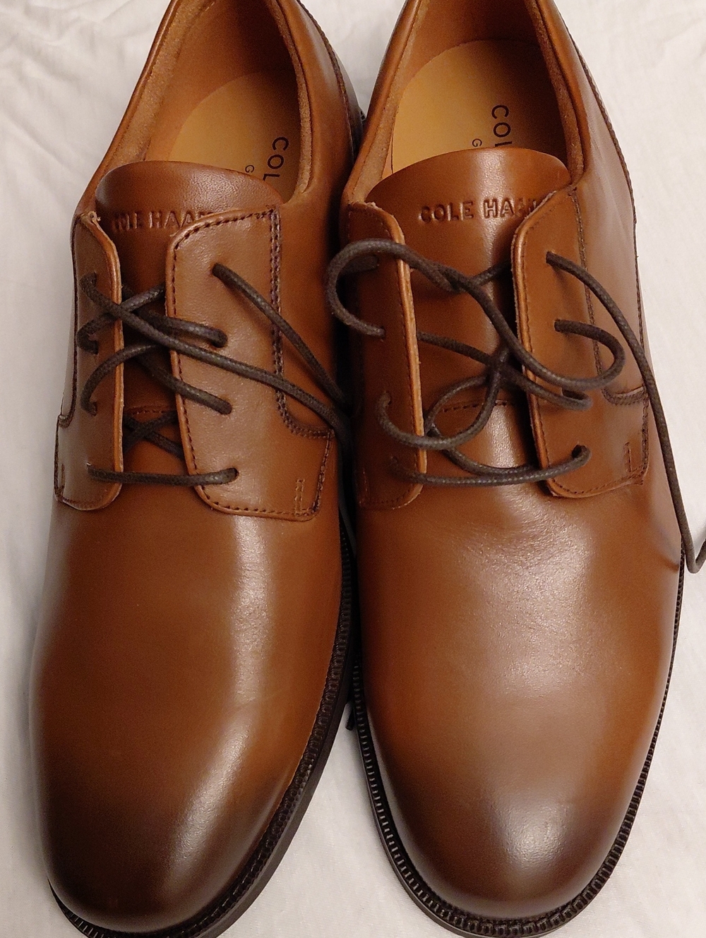 Cole Haan Men's Cognac Leather Derby Shoes